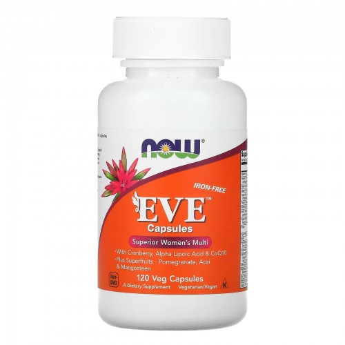 NOW Foods, Eve, эффективные мультивитамины для женщин, без железа, 120 растительных капсул NOW Foods, Eve, эффективные мультивитамины для женщин, без железа, 120 растительных капсул